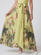 Łąka | Sukienka Maxi z Halterem i Botanicznym Panelem