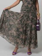 Calen | Sukienka Midi z Odkrytymi Ramionami