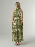 Sylin | Midi Sukienka z Halterem i Marszczeniem