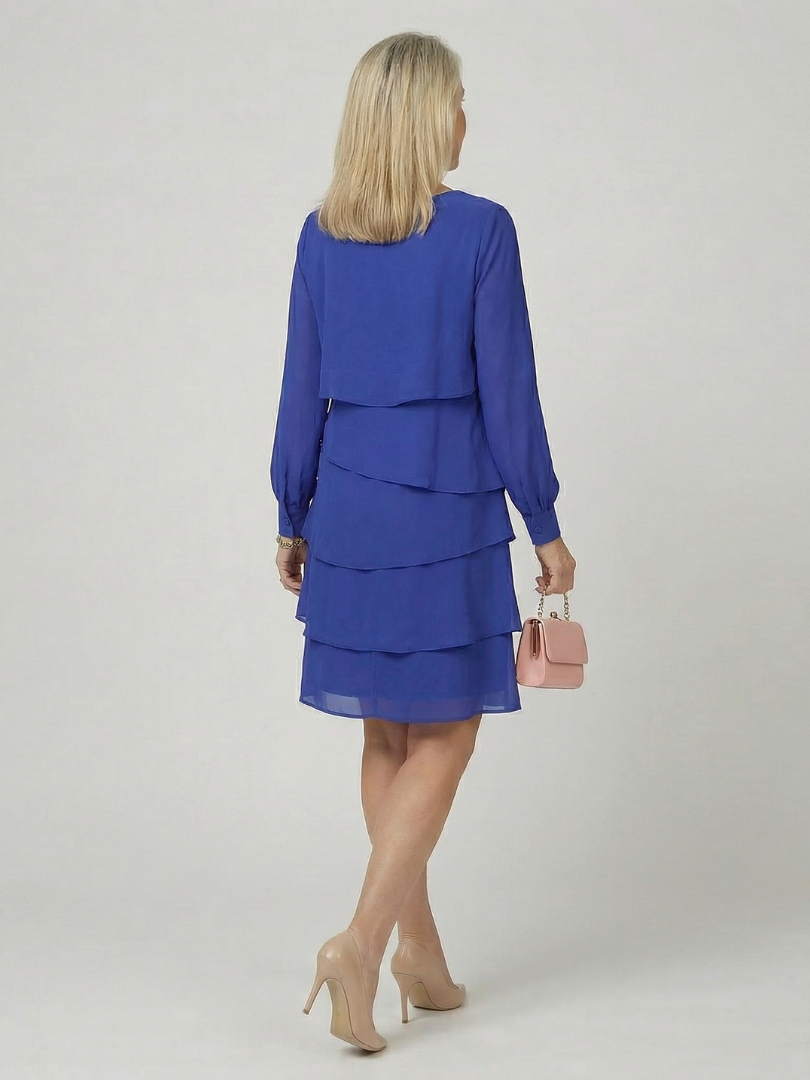 Kirax | Czysta, warstwowa sukienka do kolan