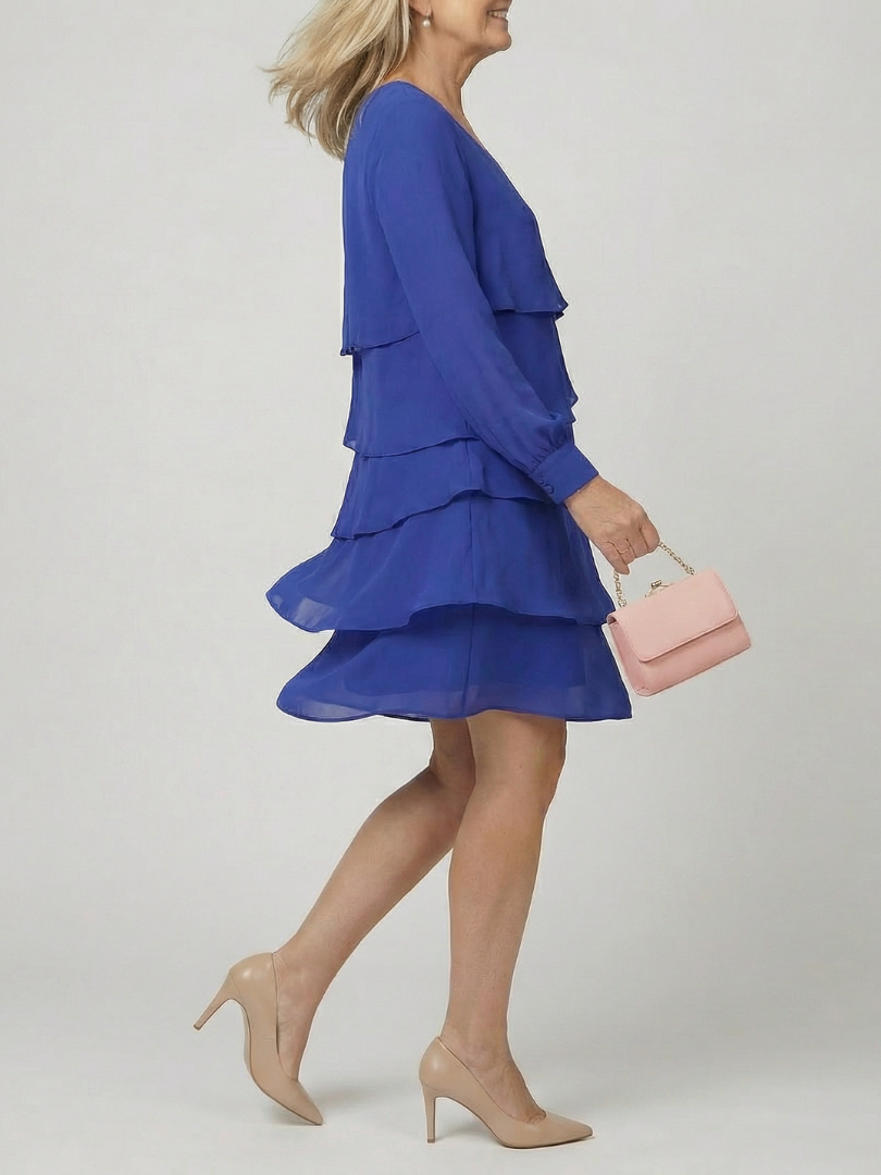 Kirax | Czysta, warstwowa sukienka do kolan