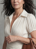 Theodora | Sukienka midi z plisowanym pasem i paskami