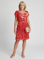 Nora | Miękka Abstrakcyjna Sukienka do Kolan