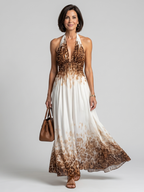 Orlune | Plisowana Biała Sukienka Midi