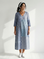 Nolan | Sukienka Midi w Stylu Patchwork