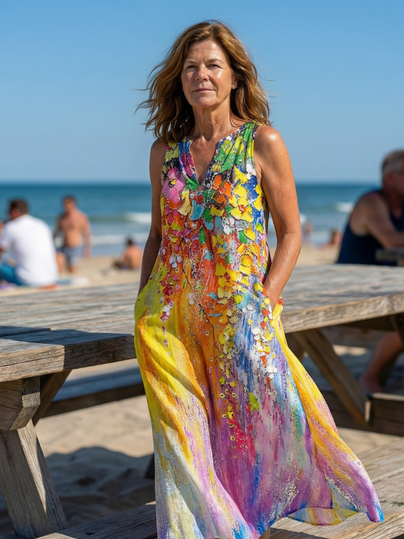 Alina | Maxi Sukienka na Otwartym Powietrzu