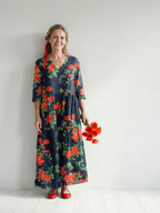 Cyrus | Swobodna Sukienka Midi w Kwiaty