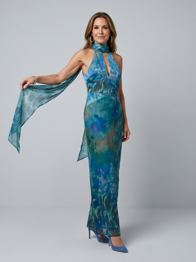 Juniper | Halter Maxi Sukienka Bez Rękawów