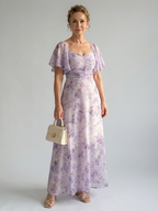 Vaelis | Sukienka midi z falbanami na rękawach