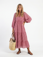 Arlette | Sukienka midi z długim rękawem w geometryczny wzór