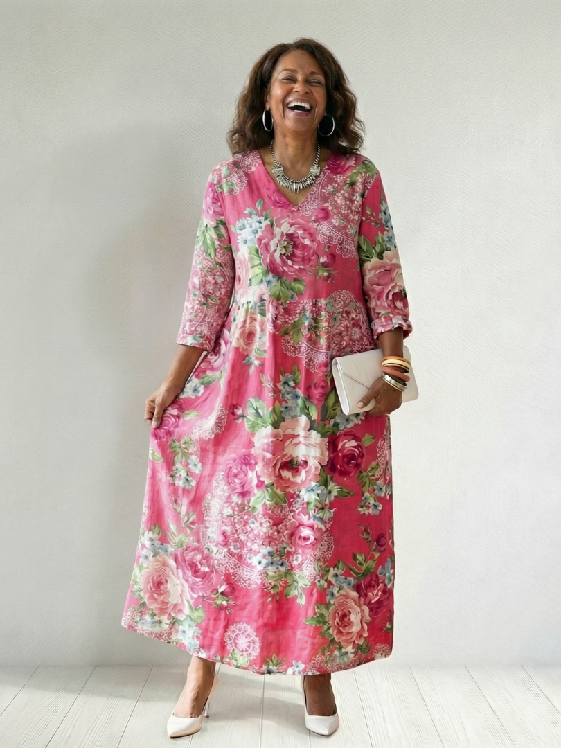 Freya | Midi Sukienka Kwiatowa