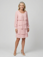 Kirax | Czysta, warstwowa sukienka do kolan