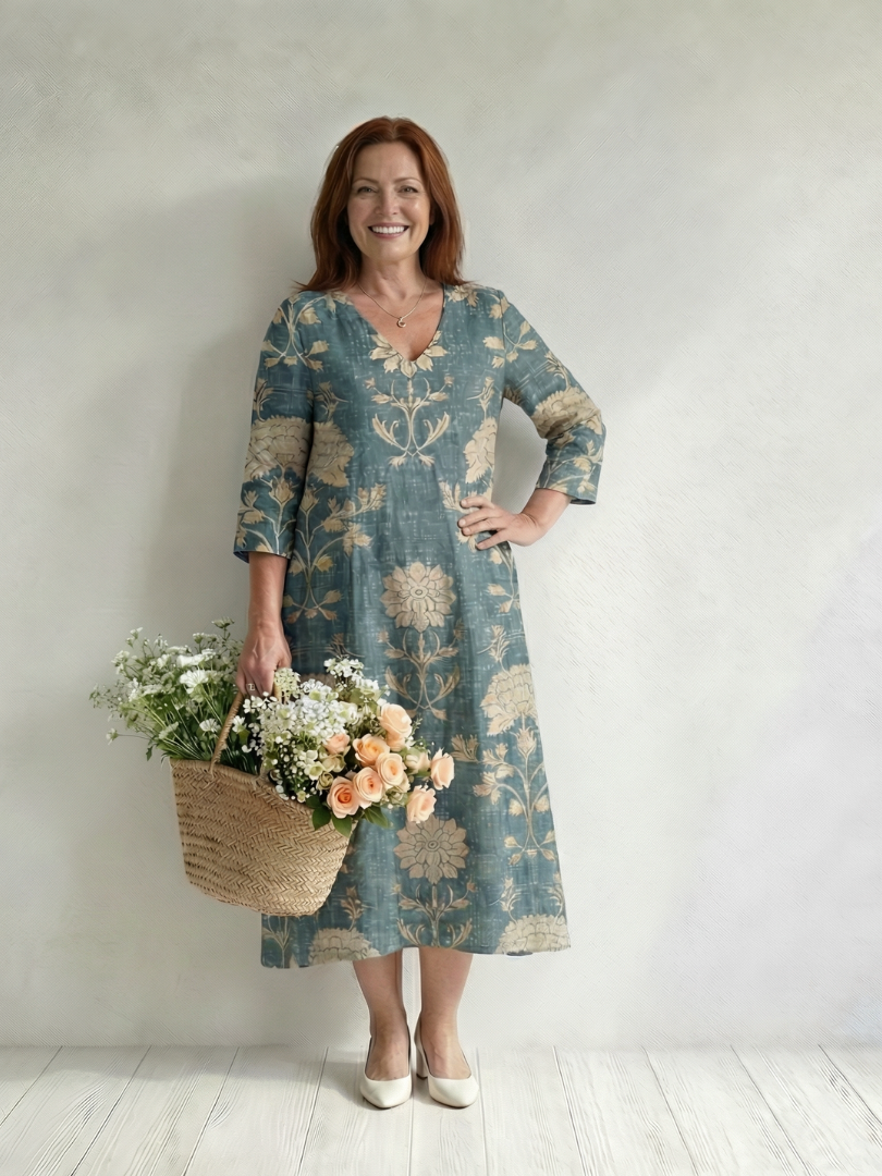 Skye | Sukienka midi w delikatny kwiatowy wzór