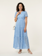 Brielle | Sukienka midi z dekoltem w serek i krótkim rękawem