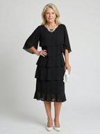 Brent | Sukienka midi z warstwowym dołem