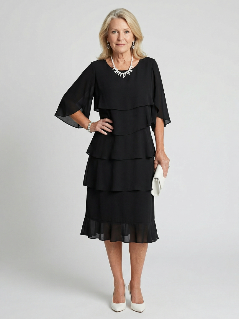 Brent | Sukienka midi z warstwowym krojem