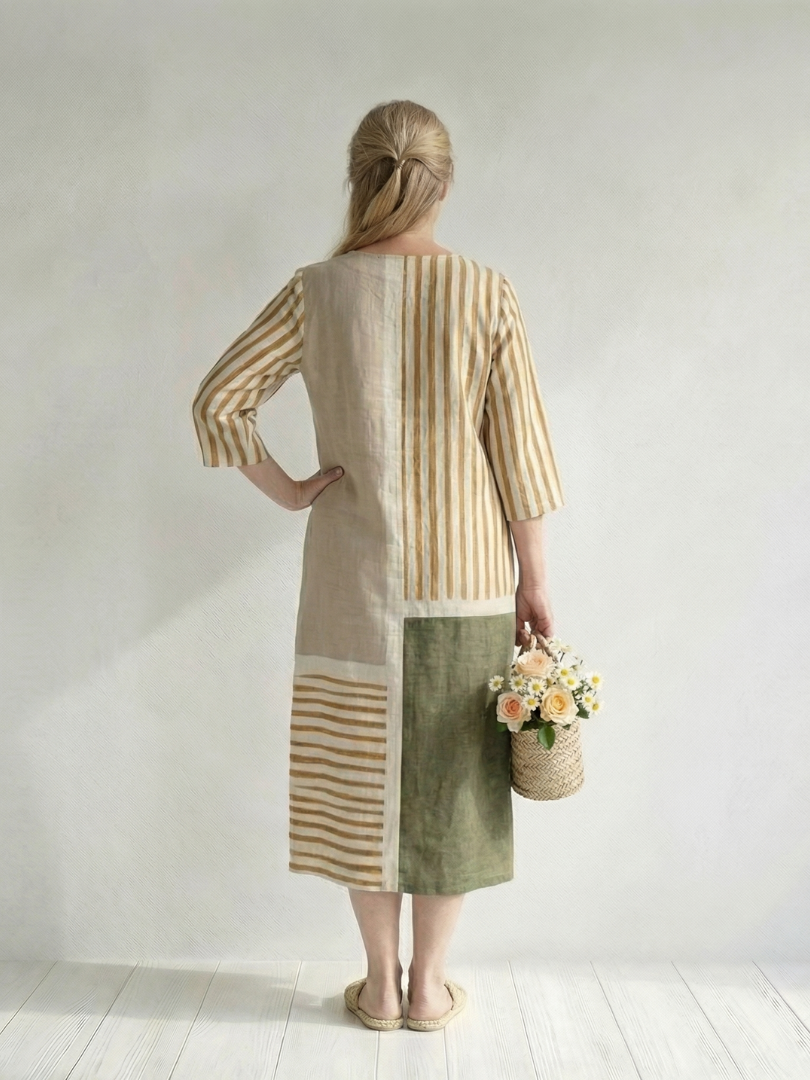 Soren | Lekka Sukienka Midi w Paski