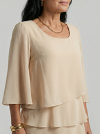 Della | Sukienka do kolan z falbaniastymi rękawami