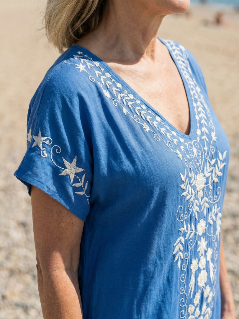 Elyra | Lekka Midi Sukienka z Długim Rękawem