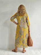 Rowan | Miękka Sukienka Midi w Wzór Paisley