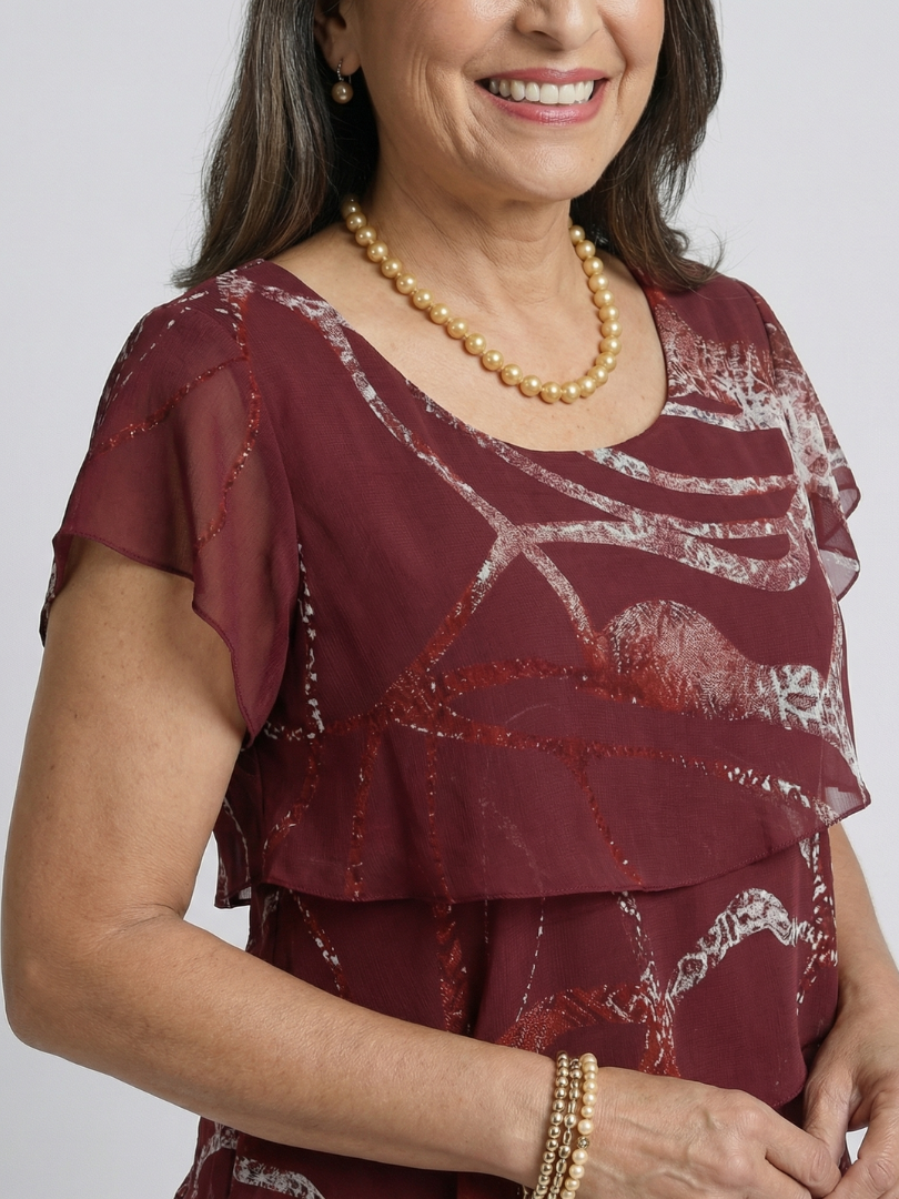 Alani | Składana Abstrakcyjna Sukienka do Kolan