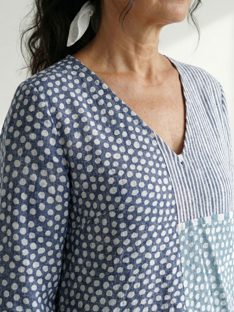 Nolan | Sukienka Midi w Stylu Patchwork