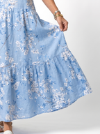 Alora | Sukienka midi w kwiatowy wzór z frędzlami