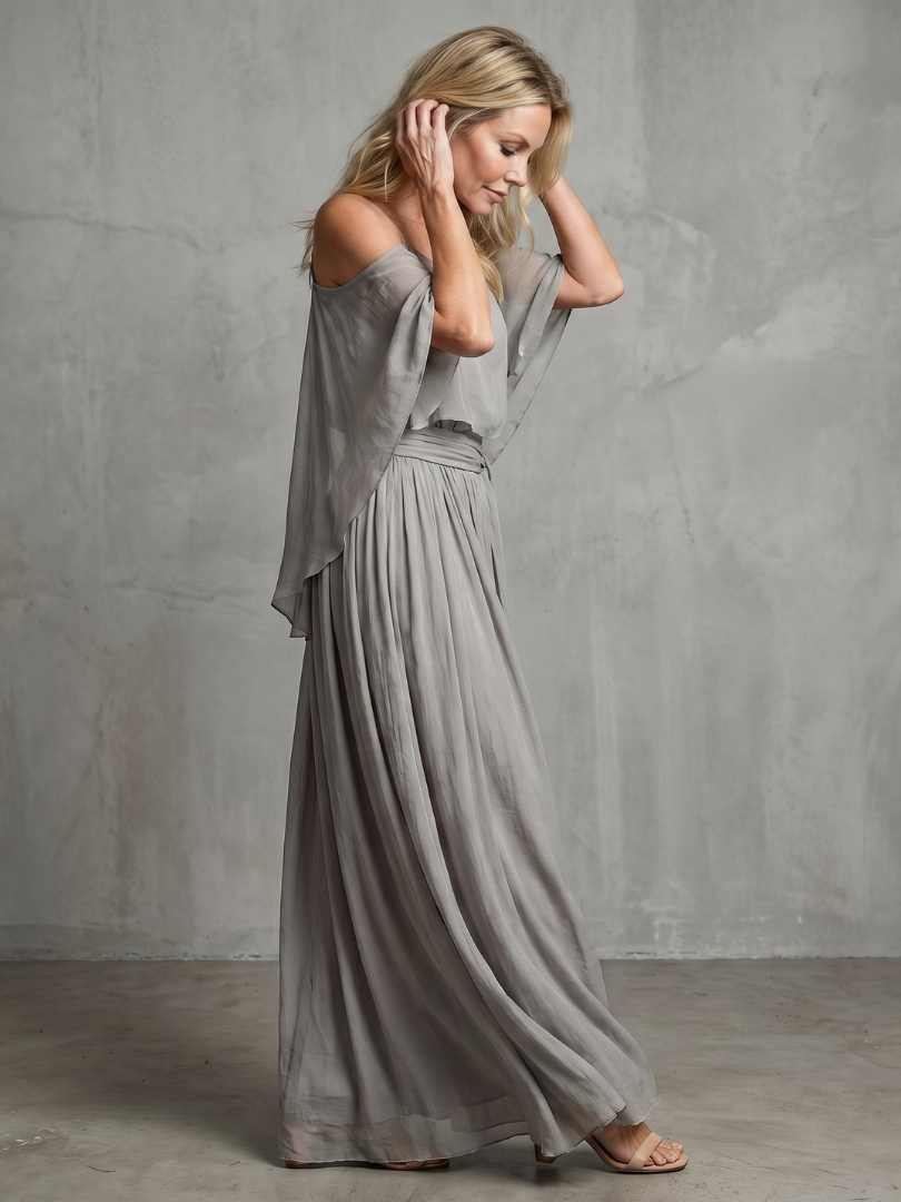 Marisol | Warstwowy top z odkrytymi ramionami i szerokimi spodniami