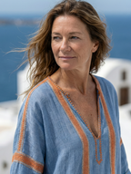 Avenor | Sukienka midi z dekoltem w serek o miękkiej strukturze