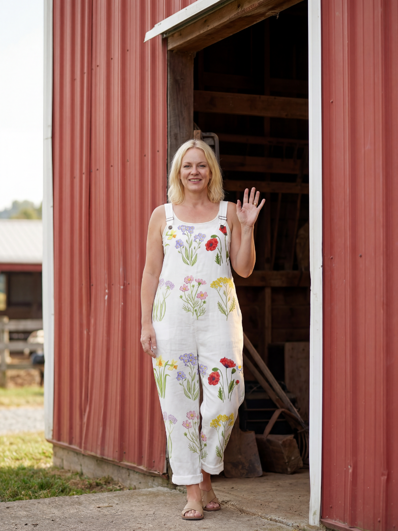 Velina | Ogrodowy Kombinezon na Ramiączkach