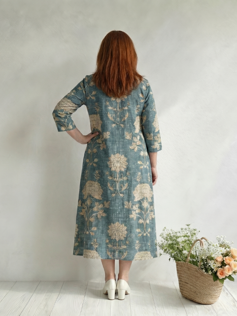 Skye | Sukienka midi w delikatny kwiatowy wzór