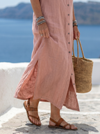 Stellan | Maksymalna sukienka z otwartym przodem na guziki