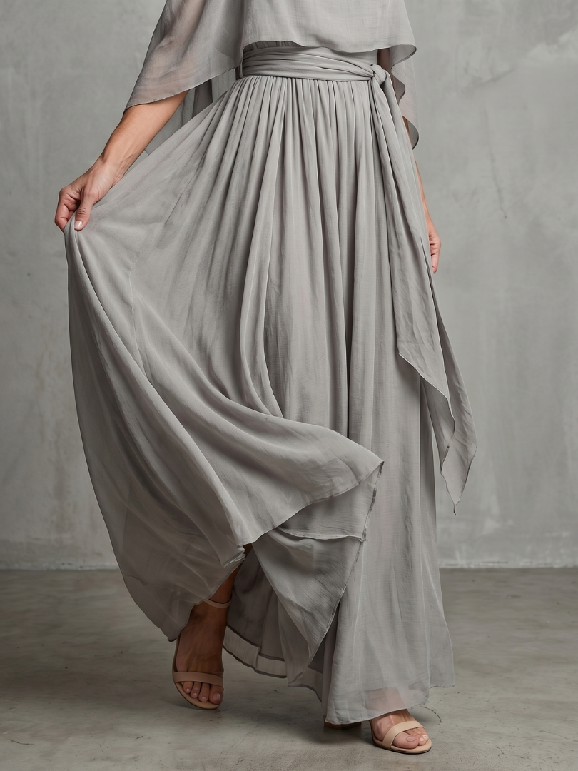 Marisol | Warstwowy top z odkrytymi ramionami i szerokimi spodniami