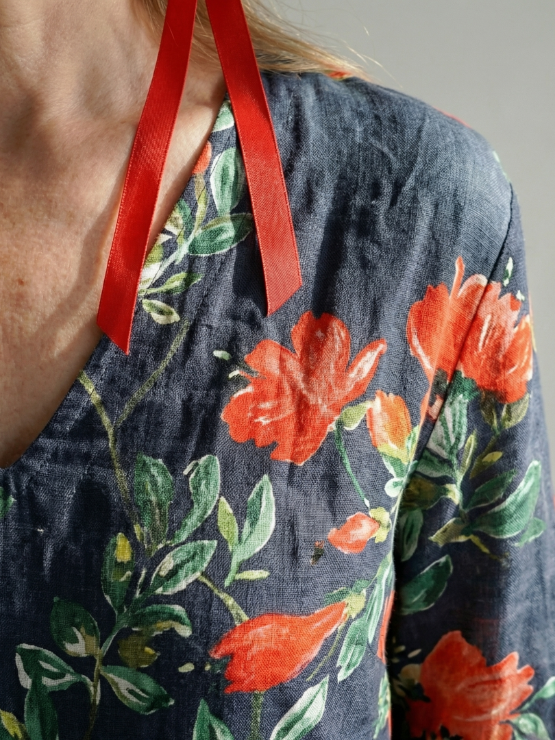 Cyrus | Swobodna Sukienka Midi w Kwiaty