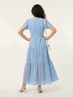 Brielle | Sukienka midi z dekoltem w serek i krótkim rękawem