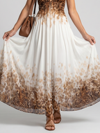 Orlune | Plisowana Biała Sukienka Midi