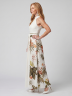 Łąka | Sukienka Maxi z Halterem i Botanicznym Panelem
