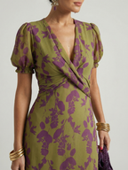 Virel | Luźna Kwiatowa Sukienka Midi