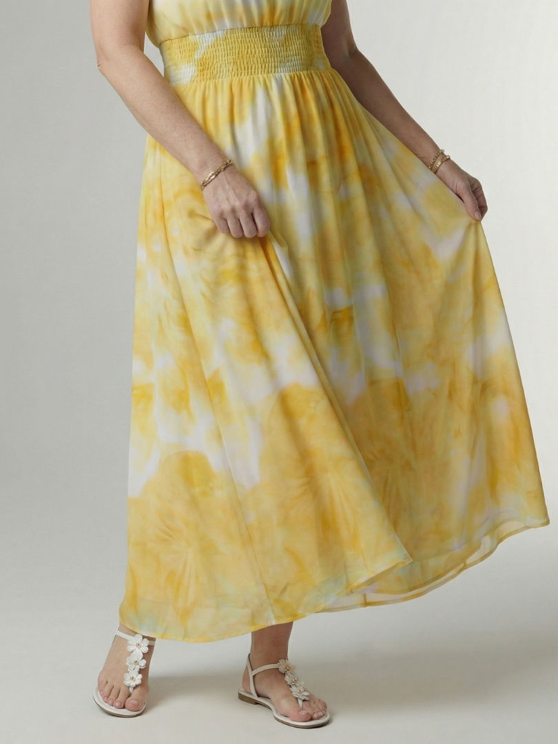 Sylin | Midi Sukienka z Halterem i Marszczeniem