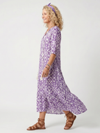 Penelope | Midi sukienka z nadrukiem i frędzlami