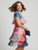 Mira | Sukienka do kolan w marmurkowy wzór