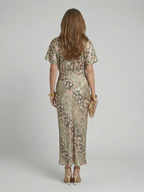 Coralie | Sukienka midi z dekoltem w serek i skręconym pasem