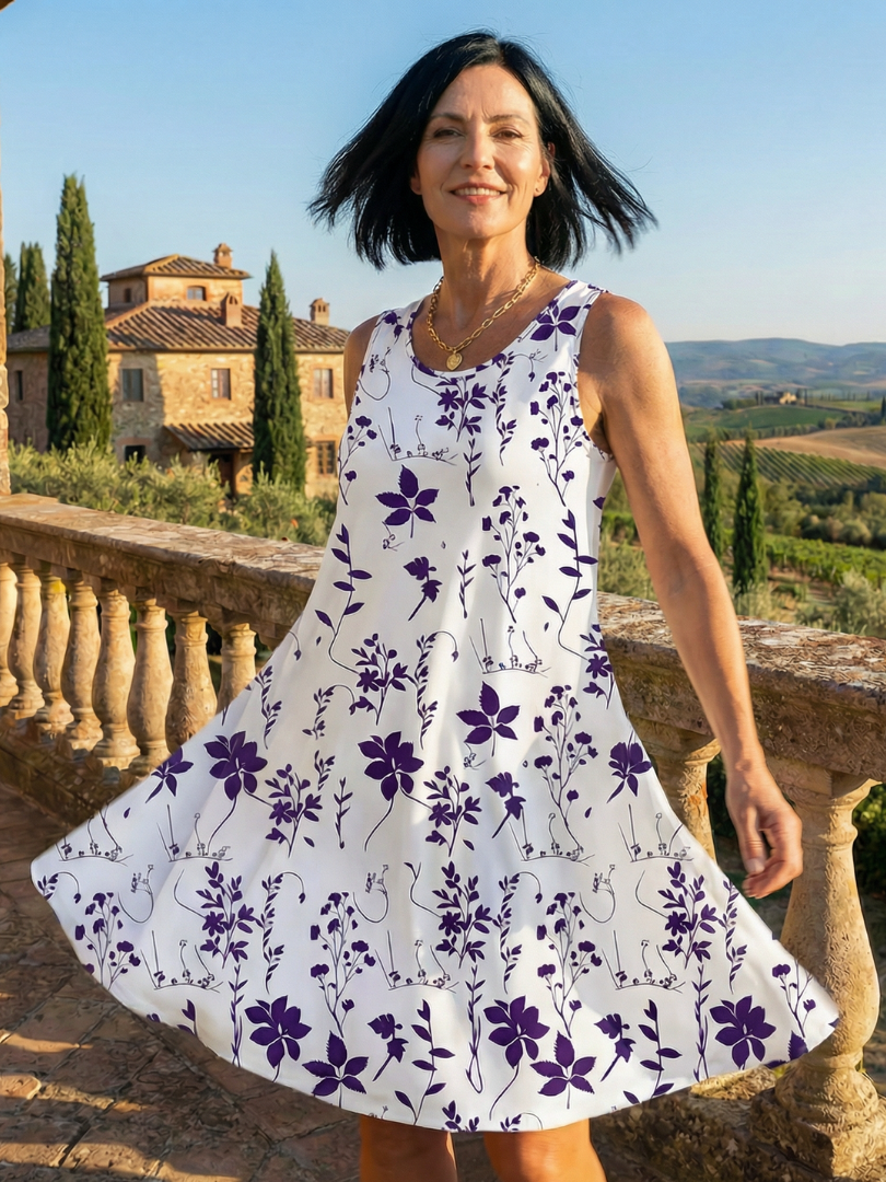 Aurelien | Prosta Sukienka Ogrodowa