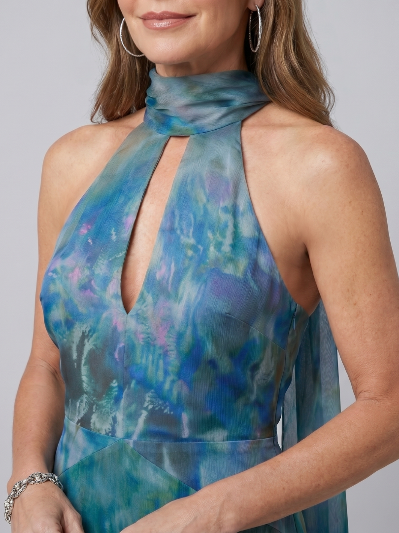 Juniper | Halter Maxi Sukienka Bez Rękawów