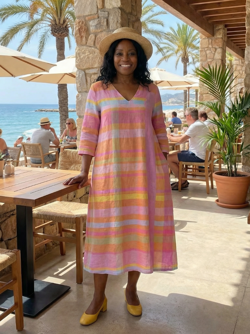 Tessa | Midi Sukienka w Paseczki