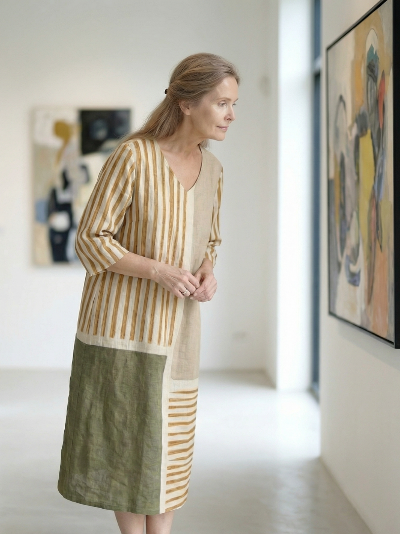 Soren | Lekka Sukienka Midi w Paski