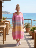 Blake | Sukienka midi w gradientowe paski