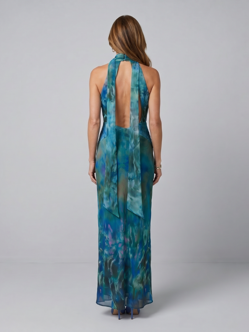 Juniper | Halter Maxi Sukienka Bez Rękawów