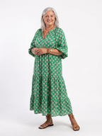 Fiora | Sukienka midi z dekoltem w serek i kwiatowym wzorem