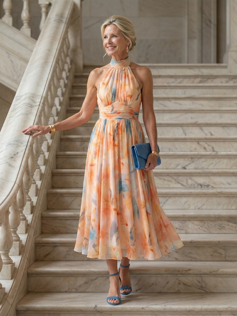 Elin | Miękka sukienka midi na halter